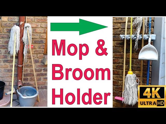How to install a mop and broom holder.