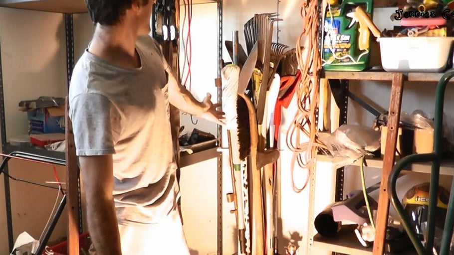 Easy Homemade Shovel & Rake Holder - Conquer The Clutter!! by Jennies Garage (6 years ago)