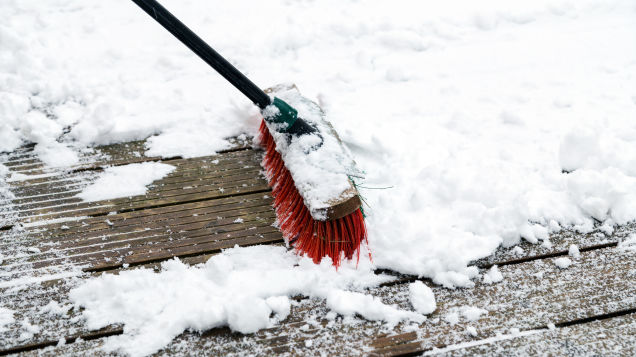 Use a Push Broom for Light Snow Instead of a Shovel