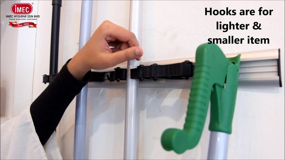 Mop and Broom Organizer Holder - Save Space & Organizer To Keep Your Place Neat & Tidy by IMEC HYGIENE (2 years ago)