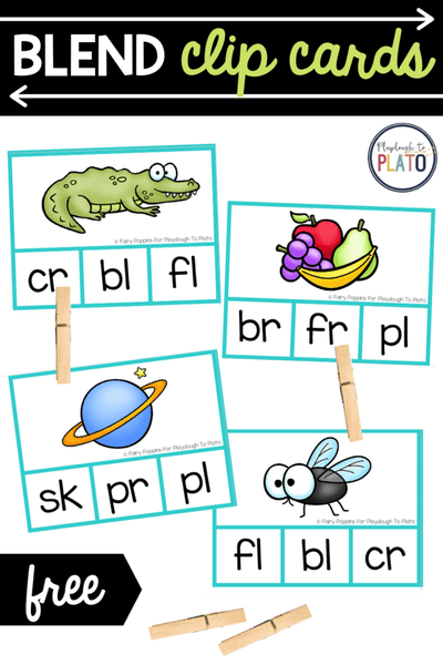 If you’re teaching kids how to read blends including FL-, BR- and SM-, these free blend clip cards are a must.