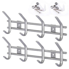 Load image into Gallery viewer, Home protasm wall mounted coat hooks stainless steel heavy duty wall hooks rail robe hook rack for bathroom kitchen entryway closet