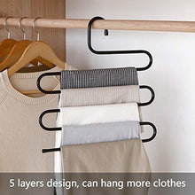 Load image into Gallery viewer, On amazon ds pants hanger multi layer s style jeans trouser hanger closet organize storage stainless steel rack space saver for tie scarf shock jeans towel clothes 4 pack