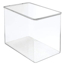 Load image into Gallery viewer, Budget friendly mdesign stackable closet plastic storage bin box with lid container for organizing mens and womens shoes booties pumps sandals wedges flats heels and accessories 9 high 6 pack clear