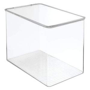 Budget friendly mdesign stackable closet plastic storage bin box with lid container for organizing mens and womens shoes booties pumps sandals wedges flats heels and accessories 9 high 6 pack clear