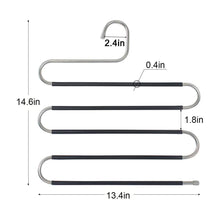 Load image into Gallery viewer, Best seller  star fly pants hangers non slip updated s shaped 5 layers hangers closet space saver for jeans scarf tie clothes6 pack 1