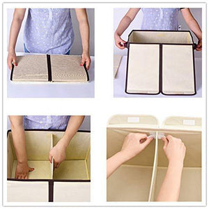 Try large fabric storage bins with lids and removable dividers collapsible linen storage boxes containers for toy nursery closet shelf living room bedroom organize2 pack beige