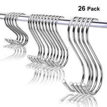 Load image into Gallery viewer, Exclusive 26 pack s hooks stainless steel s hanging hooks heavy duty s hanger hooks x large 4 8 large 3 5 small 2 5 metal kitchen pot rack hooks closet hooks for hanging pot pan cups plants bags jeans