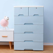 Load image into Gallery viewer, Discover the best nafenai 5 drawer kids storage cabinet home storage drawers with lock wheel plastic bedroom storage bin closet kids toy box clothes storage cabinet