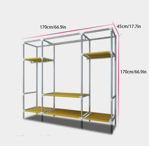 Top yanfaming closet organizer wardrobe closet portable closet shelves steel pipe thickened reinforced blackout cloth fabric storage assembly wardrobe b_66 9 x 66 9 x 17 7in