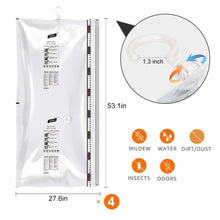 Load image into Gallery viewer, Selection taili hanging vacuum space saver bags for clothes 4 pack long 53x27 6 inches vacuum seal storage bag clothing bags for suits dress coats or jackets closet organizer and storage