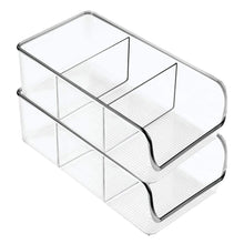 Load image into Gallery viewer, Discover the mdesign divided plastic home office desk drawer organizer storage bin for cabinets closets drawers desktops tables workspaces holds pens pencils erasers markers 3 sections 4 pack clear
