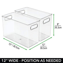 Load image into Gallery viewer, Purchase mdesign deep plastic home storage organizer bin for cube furniture shelving in office entryway closet cabinet bedroom laundry room nursery kids toy room 12 x 6 x 7 75 8 pack clear