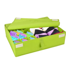 Load image into Gallery viewer, Shop for begost storage bins foldable underwear organizer storage box washable multi functional drawer dividers 2 in 1 closet divider storage box with cover for underwear socks ties bra and bins green