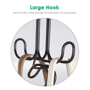 The best tomcare metal purse organizer stackable purse hanger handbag organizer sturdy bag organizer purse holder rack hanging closet organizer for purses handbags backpacks bags totes 6 pack bronze