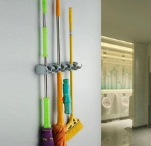 Load image into Gallery viewer, Buy yantu mop and broom holder wall mounted garden tool storage tool rack storage organization for your home closet garage and shed holds up to 9 tools superior quality tool rack holds mops brooms or sports equipment 4 position