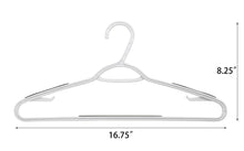 Load image into Gallery viewer, Top rated finnhomy super value 50 pack plastic hangers durable clothes hangers with non slip pads space saving easy slide organizer for bedroom closet wardrobe great for shirts pants scarves