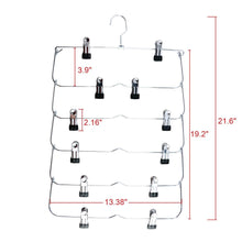 Load image into Gallery viewer, Great homend 6 tier skirt hangers foldable pants hangers closet organizer stainless steel fold up space saving hangers 5 pack 1