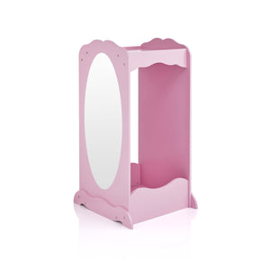 On amazon guidecraft dress up cubby center pink costumes accessoires storage shelf and rack with mirror for little girls and boys toddlers wooden wardrobe closet
