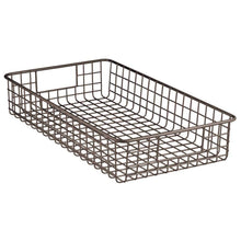 Load image into Gallery viewer, Shop for mdesign household metal wire cabinet organizer storage organizer bins baskets trays for kitchen pantry pantry fridge closets garage laundry bathroom 16 x 9 x 3 4 pack bronze