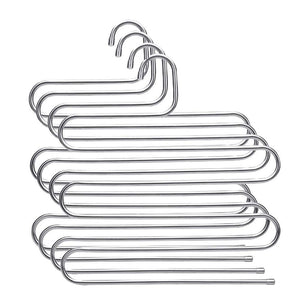 Featured syidinzn pants hangers rack holder stand shelf organizer stainless steel s shape multi purpose hangers storage rack for clothes pants jeans trousers scarfs ties towels closet