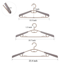 Load image into Gallery viewer, Select nice bondream 6 pack heavy duty plastic extra wide arm 15 23suits clothes hangers with swivel hooks perfect for coat jacket dress shirt trousers or closet space saving grey tan