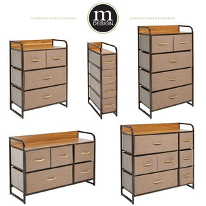 Great mdesign vertical narrow dresser storage tower sturdy steel frame wood top handles easy pull fabric bins organizer unit for bedroom hallway entryway closets 4 drawers coffee espresso