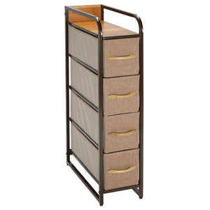 Featured mdesign vertical narrow dresser storage tower sturdy steel frame wood top handles easy pull fabric bins organizer unit for bedroom hallway entryway closets 4 drawers coffee espresso