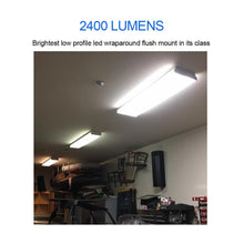 Load image into Gallery viewer, Budget antlux 2ft led wraparound light 20w flush mount led garage shop lights 2400lm 4000k neutral white 2 foot commercial linear ceiling lighting fixture for kitchen laundry workshop closet 4 pack