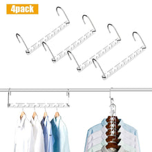 Load image into Gallery viewer, Shop here closet space saving hangers for clothes pants 10 5 inch metal wonder hangers stainless steel magic cascading hanger updated hook design closet organizer hanger