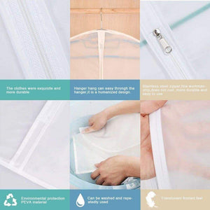 Explore garment bag clear plastic breathable moth proof garment bags cover for long winter coats wedding dress suit dance clothes closet pack of 6 24 x 55