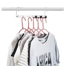 Load image into Gallery viewer, Top rated closet space saving hangers for clothes pants 10 5 inch metal wonder hangers stainless steel magic cascading hanger updated hook design closet organizer hanger