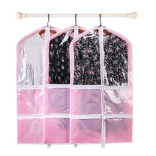 Load image into Gallery viewer, Home qees pink costume garment bag with 4 zipper pockets 37 clear kids garment bags dance costume bags childrens garment costume bags for dance competitions travel and closet storage yfz71 3 pcs