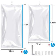 Load image into Gallery viewer, Cheap mrs bag hanging vacuum storage bags 6 pack 3jumbo57x27 6 3short41 3x27 6 space saver bag dress cover with hook for coats jackets clothes closet storage hand pump included