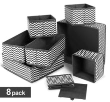 Load image into Gallery viewer, Buy ilauke drawer underwear organizers storage box foldable closet dresser drawers divider organizer fabric cloth basket bins for sock bras baby clothes set of 8 grey