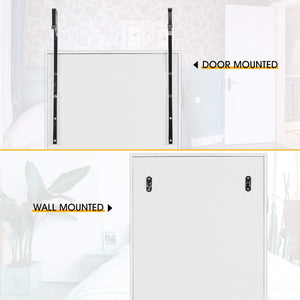 Great cloud mountain jewelry cabinet 6 leds jewelry armoire lockable wall door mounted jewelry cabinet organizer with mirror 2 drawers bedroom living room cloakroom closet white