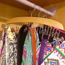 Load image into Gallery viewer, Discover ohuhu belt hanger 24 belt racks hardwood homeware closet accessories organizers 2 pack