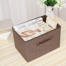 Load image into Gallery viewer, Best seller  dmjwn foldable cloth storage tool box bin storage basket lid collapsible linen and handles organizer bins single handle for home closet office car boot brown