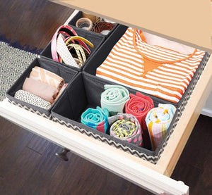 Exclusive ilauke drawer underwear organizers storage box foldable closet dresser drawers divider organizer fabric cloth basket bins for sock bras baby clothes set of 8 grey
