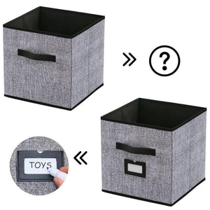 The best onlyeasy foldable cloth storage bins cubes box set of 6 home closet cubby bookcase nursery drawers organizers with label holders and dual leather handles 12x12x12 inch linen like black 7mxab06plp