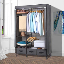 Load image into Gallery viewer, On amazon lifewit full metal closet organizer wardrobe closet portable closet shelves with adjustable legs non woven fabric clothes cover and 3 drawers sturdy and durable