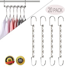 Load image into Gallery viewer, Purchase magicool 20 pack metal wonder magic cascading hanger space saving hangers closet organizers suit for shirt pant clothes hangers space saving