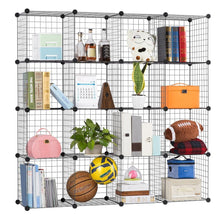 Load image into Gallery viewer, Order now langria metal wire storage cubes modular shelving grids diy closet organization system bookcase cabinet 16 regular cube
