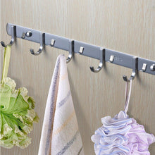 Load image into Gallery viewer, Purchase tiang hook rail coat rack with 5 hooks wall mounted adhesive satin finish hook rack hanger set of 2 15 inch stainless steel hook rack organizer for hat clothes bathroom towels closet door kitchen