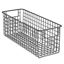 Load image into Gallery viewer, Order now mdesign farmhouse decor metal wire food storage organizer bin basket with handles for kitchen cabinets pantry bathroom laundry room closets garage 16 x 6 x 6 6 pack matte black