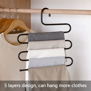 Buy ds pants hanger multi layer s style jeans trouser hanger closet organize storage stainless steel rack space saver for tie scarf shock jeans towel clothes 4 pack 1