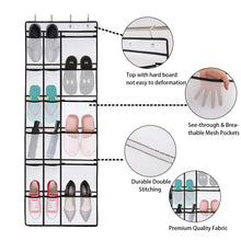 Load image into Gallery viewer, Get kootek 2 pack over the door shoe organizers 12 mesh pockets 6 large mesh storage various compartments hanging shoe organizer with 8 hooks shoes holder for closet bedroom white 59 x 21 6 inch
