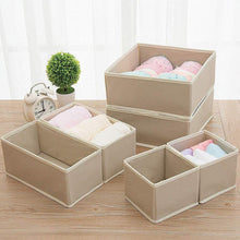 Load image into Gallery viewer, Heavy duty diommell 9 pack foldable cloth storage box closet dresser drawer organizer fabric baskets bins containers divider with drawers for baby clothes underwear bras socks lingerie clothing beige 333