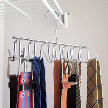 Load image into Gallery viewer, Select nice evelots tie belt scarf jewelry rack hanger closet organizer chrome 14 hooks