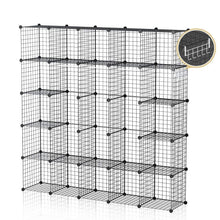 Load image into Gallery viewer, Results george danis wire storage cubes metal shelving unit portable closet wardrobe organizer multi use rack modular cubbies black 14 inches depth 5x5 tiers
